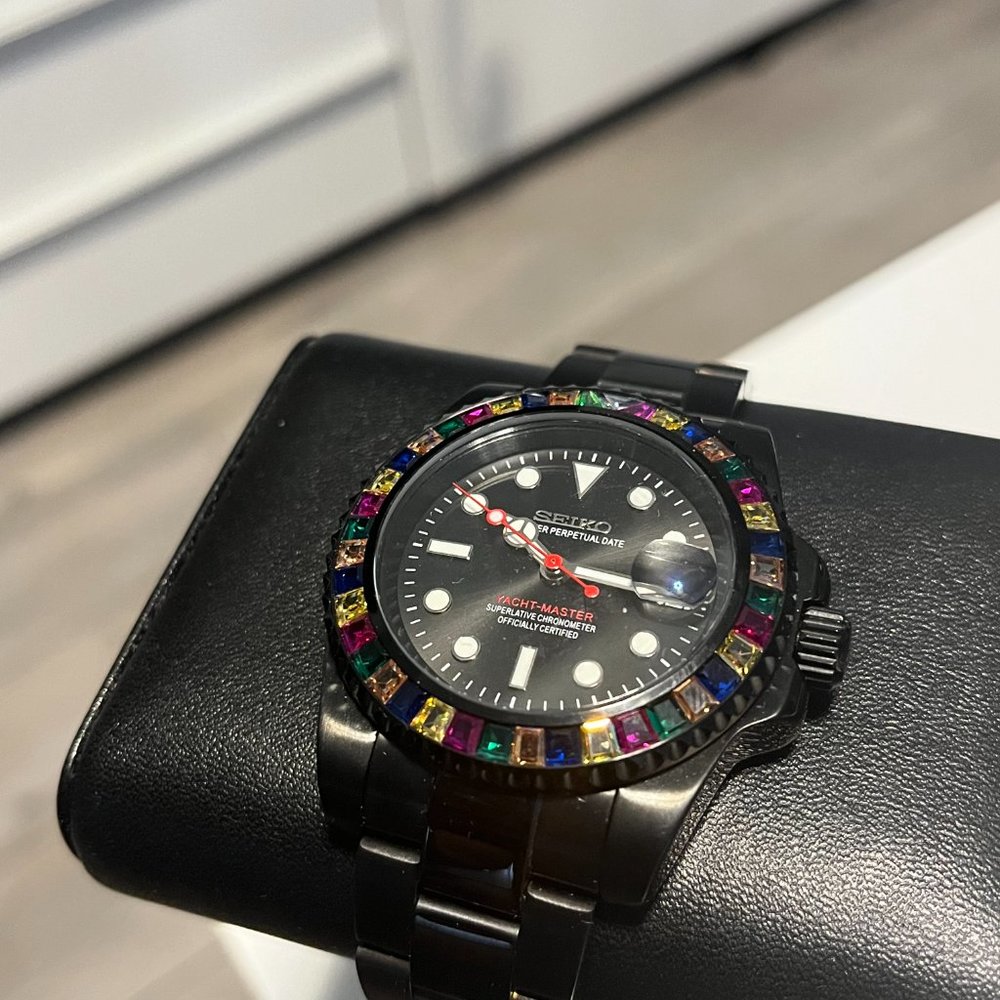Seiko Black Rainbow Yachtmaster Mod Automatic Watch 41mm